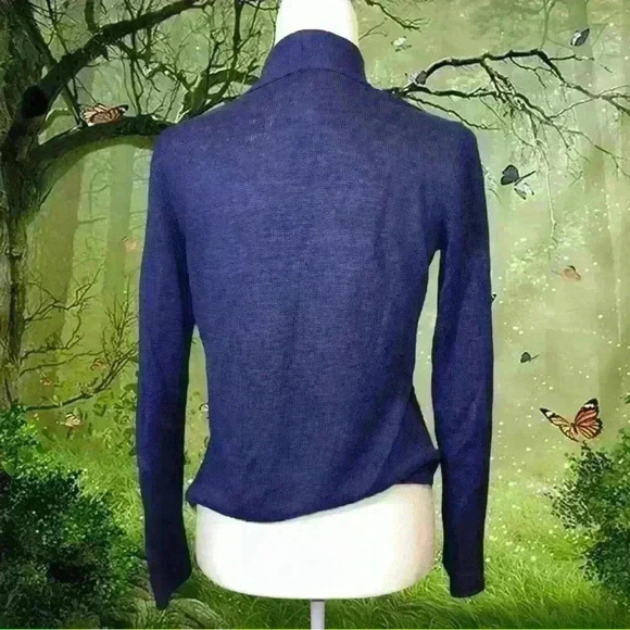 Eileen Fisher Linen Purple Cardigan - Picture 4 of 8